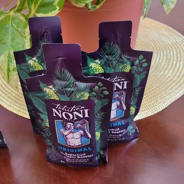 TAHITIAN NONI by Juice by Morinda,"ORIGINAL One 60ml Pouch,Noni Fruit Puree from Tahiti w/Natural Blueberry & Grape All-Natural Daily Drink"