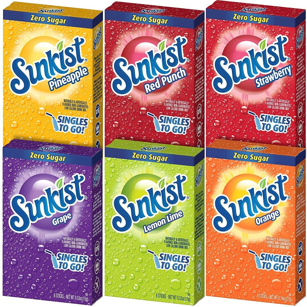 Egyptian Schweppes Style Sunkist Zero Sugar Drink Mix Carbonated Water
