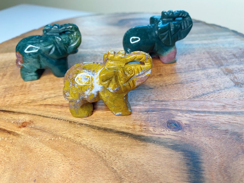 Ocean Jasper Elephant Carving