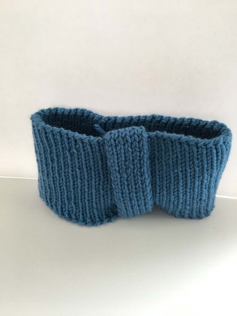 ski headband ladies hairband wide knitted headband ribbed womens headband Blue ear warmer knitted hairband