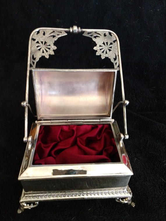 Antique Wilson flip top jewelry box rare and amaz… - image 3