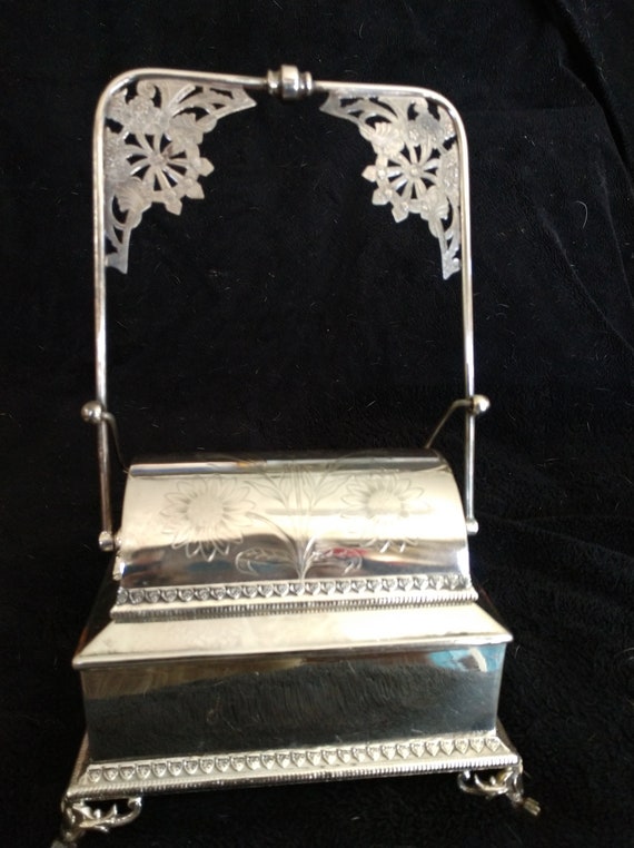 Antique Wilson flip top jewelry box rare and amaz… - image 1