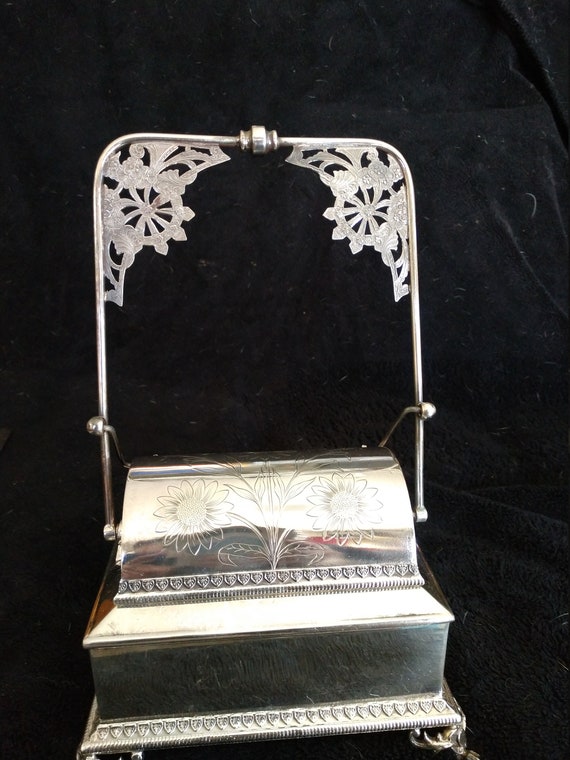 Antique Wilson flip top jewelry box rare and amaz… - image 2