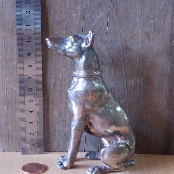 Antique sculpture, Vintage Sterling Dog, Silver Dog, Animal Sculpture, Antique silver, German Art, Sterling  art,  old pawn, free shipping
