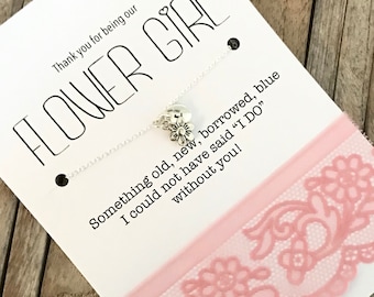 Personalized Flower girl gift, Will you be my flower girl NECKLACE, Flower necklace, Flower girl proposal gift ideas, Initial necklace,