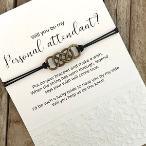 Will you be my personal attendant, Ask bridal party, Personal attendant, Personal attendant gift, Asking bridesmaids, Wish bracelet