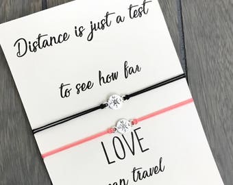 Going away gift, Long distance relationship, Moving away gift, Compass bracelet, Love bracelet, Long distance gift, Relationship bracelet