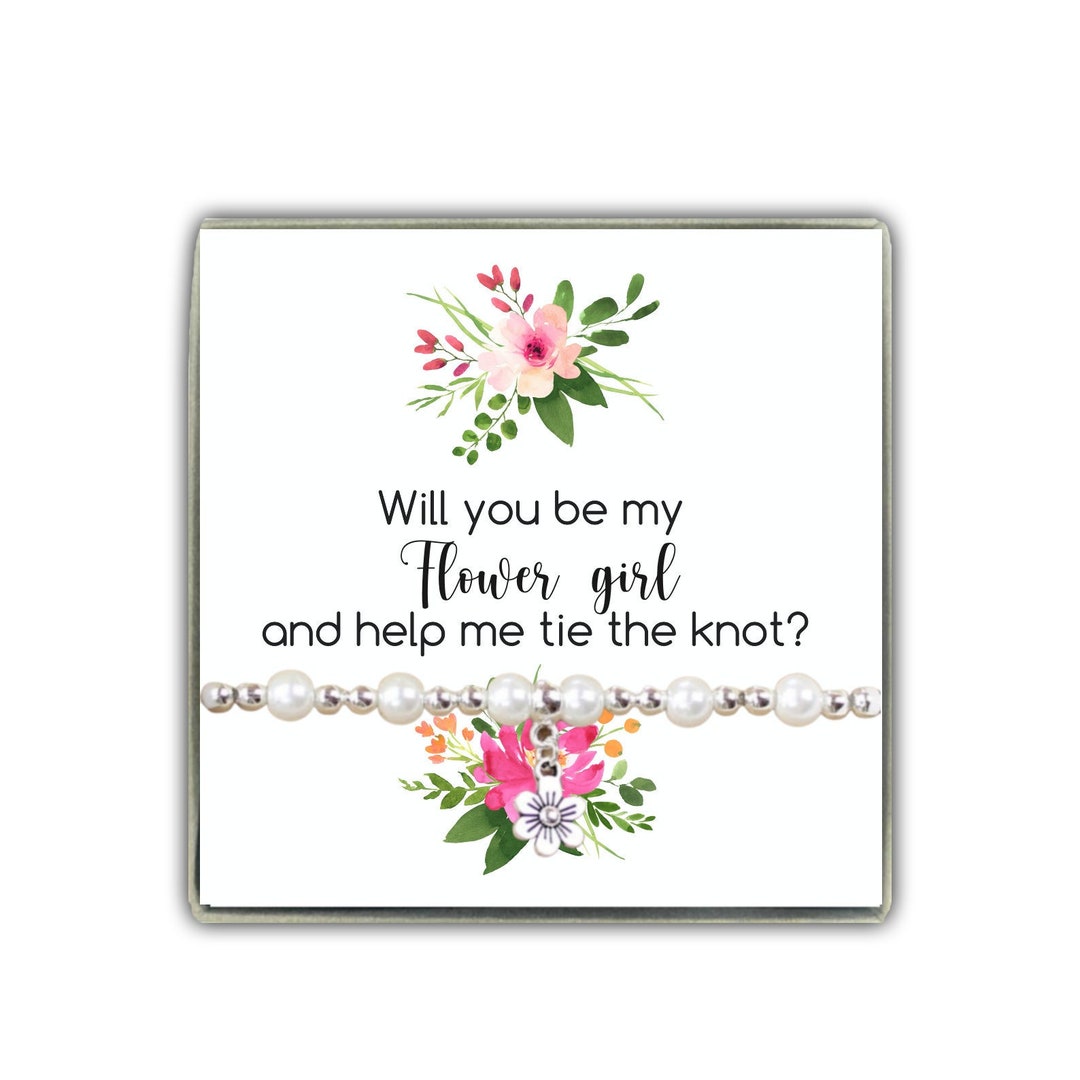 Flower Girl Beaded Pearl Bracelet Flower Girl Jewellery Etsy