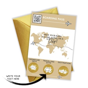 Carta d'imbarco GOLD Scratch, Carta d'imbarco personalizzata, Scratch Card, Vacanze, Viaggio a sorpresa, Invito aereo, Scratch Reveal fai da te