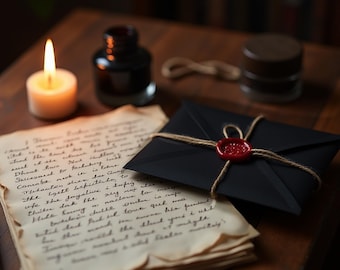 Personalized Parchment Letter, Romantic Handwritten Font on Vintage Paper, Scorched Edges, Custom Aged Letter, Pirate Letter, Unique Gift