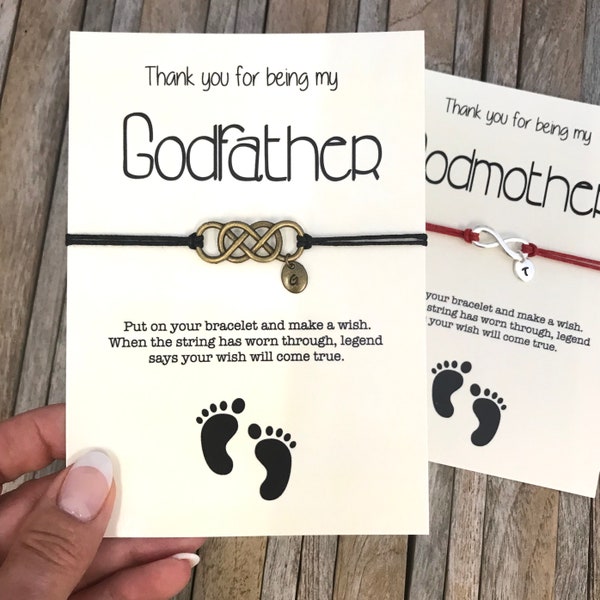 THANK YOU for being my godfather, Padrino, Godfather thank you gift, Godparents gifts, Wish bracelet, Godfather card, Godfather gift, ZA4a