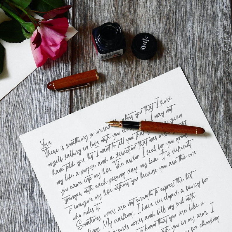 Carta de amor personalizada sellada con cera en papel pergamino, regalo de San Valentín para novios, regalo de aniversario y votos matrimoniales. imagen 5