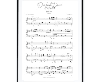 Personalized A4 or 8 x 10 Custom Paper Wedding Anniversary Song Sheet Music Digital Download