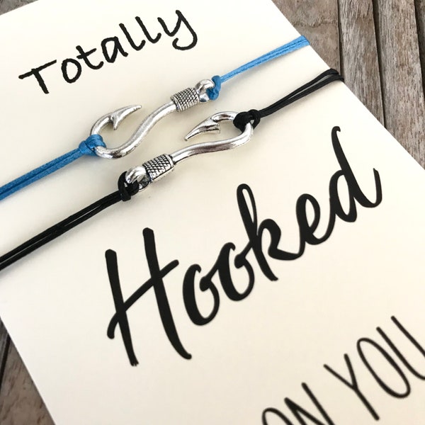 Hooked on you, Long distance relationship gift, Couple bracelets,  Matching bracelets, for couples, Boyfriend bracelet, His and her bracelet