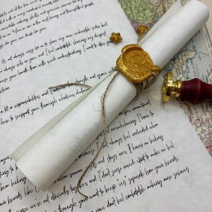 Handmade Love Letter Scroll, Custom Scroll, Wax Seal Letter ...