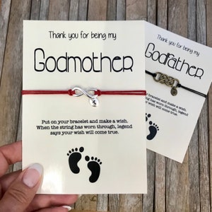 THANK YOU for being my godmother, Monogram bracelet, Godmother bracelet, Godparents gift, Godmother gift, Wish bracelet, Gift from baby