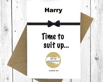 Will You be my Groomsman, Be my groomsman, Scratch off Card with Bow Tie, Groomsman Card, Groomsman Gift Best Man, Card Usher card