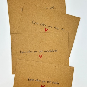 Set of Open When Envelopes, Deployment Gift for Husband, Personalise your message, Valentine's Day Gift or Boyfriend Anniversary Gift