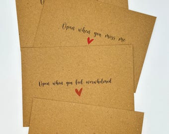 Juego de sobres con mensaje "Abrir cuando", regalo de despliegue para esposo, personalice su mensaje, regalo de San Valentín o regalo de aniversario para novio