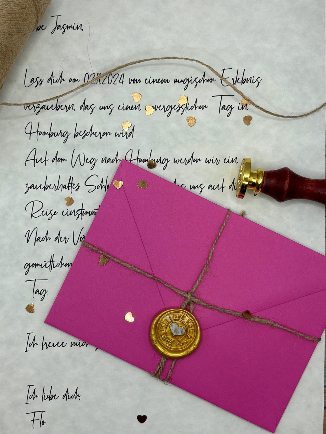 Luxury Personalised Handmade Letter, Wax Sealed Letter, Anniversary ...
