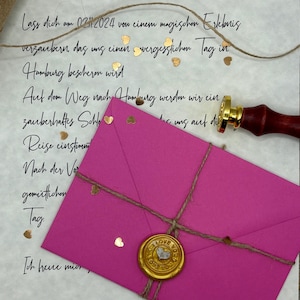 Lettre faite main personnalisée de luxe, lettre scellée à la cire, cadeau d'anniversaire, lettre d'amour dans toutes les langues, cadeaux souvenirs, lettre d'anniversaire