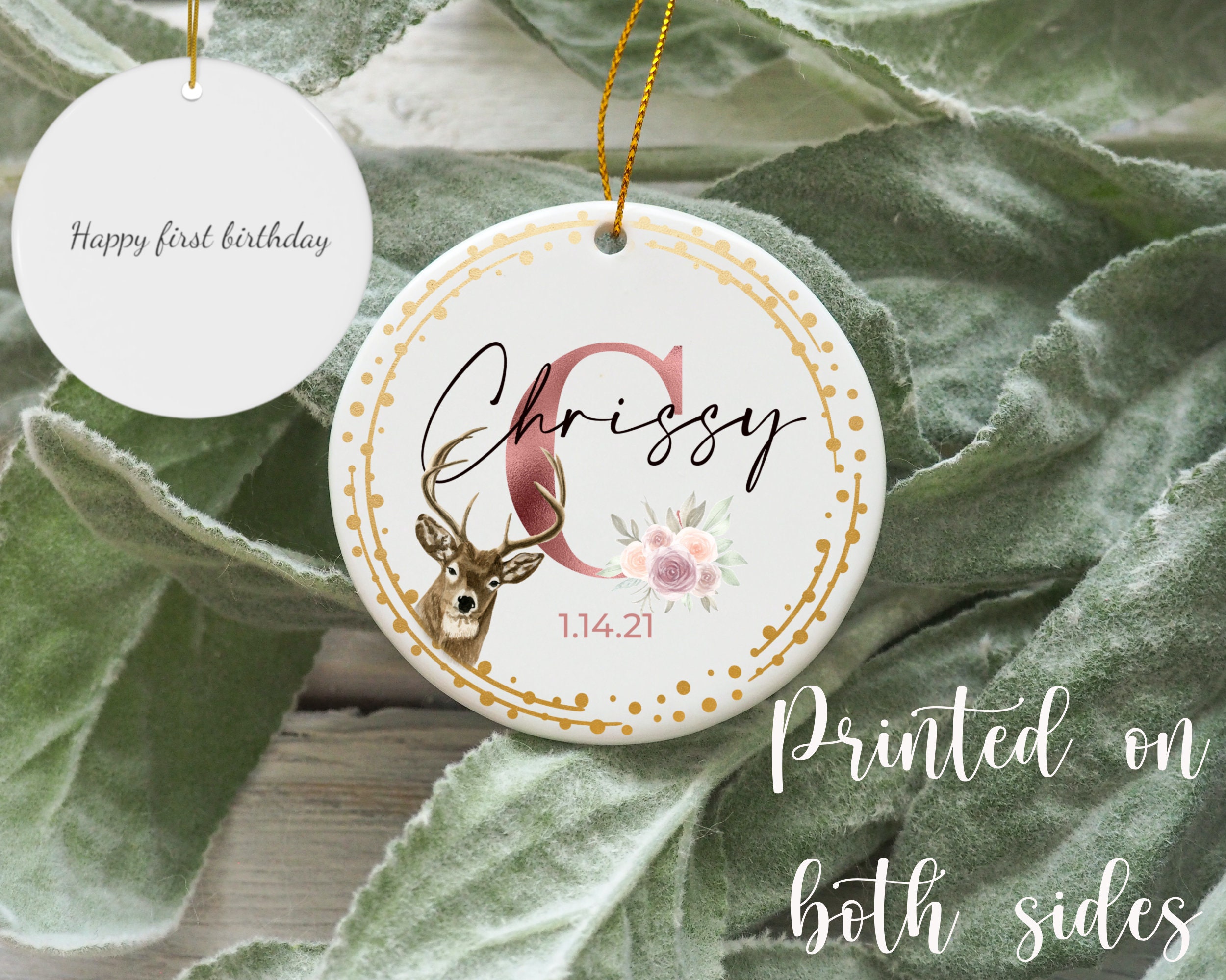 Personalized 1st Birthday Ornament Gift for Baby 1st Etsy