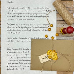 Lettera personalizzata per gli amanti del vintage, regalo personalizzato, busta sigillata con ceralacca, la tua poesia su carta pergamena, regalo in stile antico confezionato