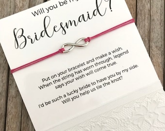 Bridesmaid proposal gift, Bridesmaid box, Bridesmaid gifts, Maid of honor gift, Wish Bracelet, Be my bridesmaid, Bridal party gifts, Ask