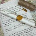 Handmade Love letter scroll, Custom scroll, Wax Seal letter, Personalized love letter, Wedding Vows, Letter Scroll Invitation in giftbox product logo