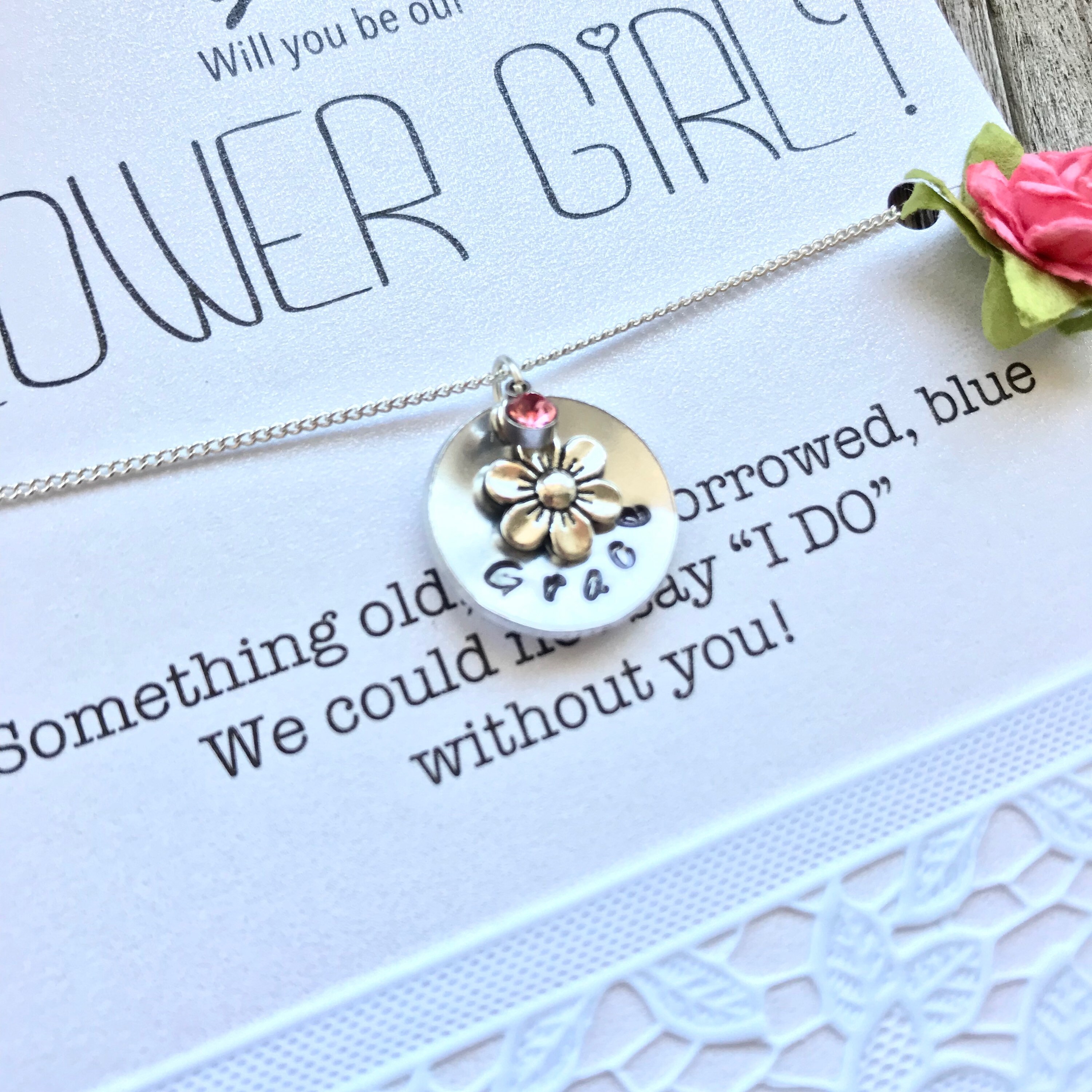 Flower girl proposal Name necklace Flower girl NECKLACE Ask Etsy