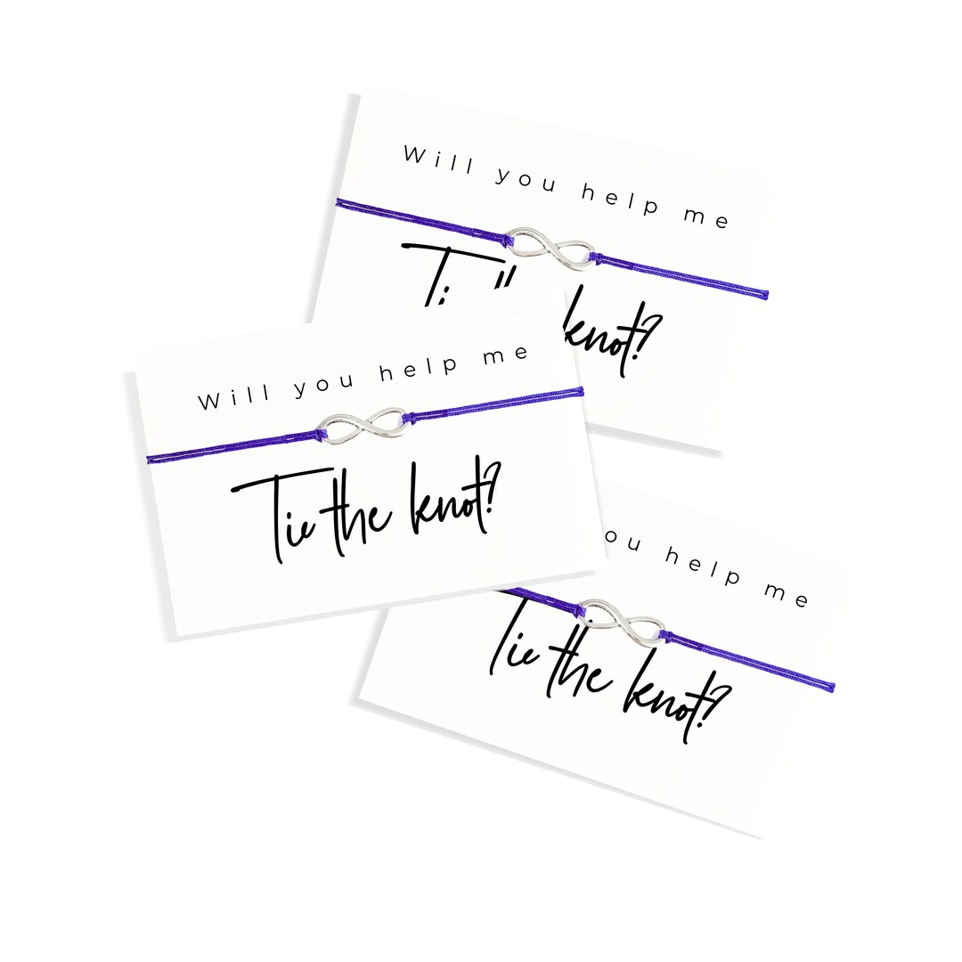 Will You Help Me Tie the Knot Favors, Bridesmaid Wish Bracelets, Bride ...