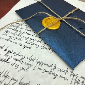 Carta de amor personalizada sellada con cera en papel pergamino, carta personalizada, carta anónima, regalo de aniversario para esposo o esposa