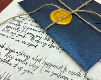 Custom Waxed Sealed Personalised Love Letter on parchment paper Scented Personalised Letter, Anonymous Letter, Anniversary Gift husband wife