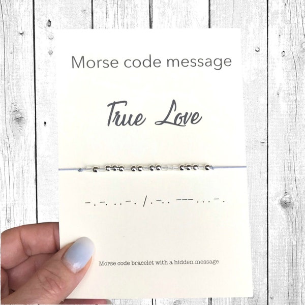 True love, Morse code Bracelet, Promise Bracelet, Love Gift, Boyfriend Girlfriend Gift, Morsecode Jewelry, Secret message, Beaded Bracelet