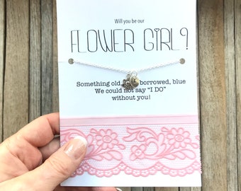 Asking flower girl, Be our flower girl, Flower girl NECKLACE, Junior bridesmaid proposal, Flower girl proposal, Flower girl gift ideas,