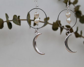 moon earrings • hoop earrings • dangle earrings • statement earrings • celestial earrings • boho earrings • minimalist earrings