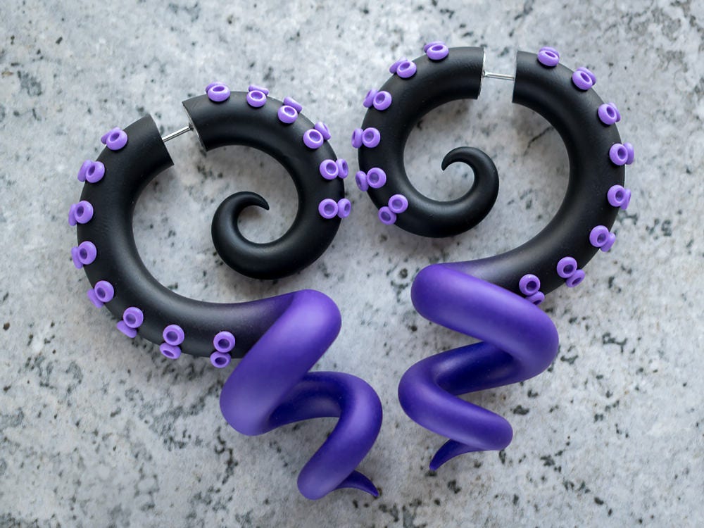 Ursula Tentacle Earrings, Sea Witch Jewelry, Cosplay Octopus Earrings…