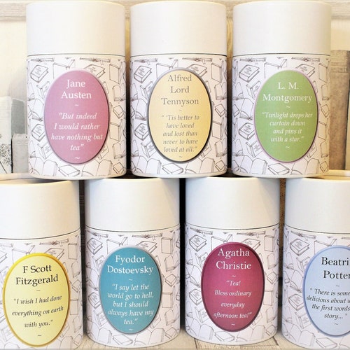 Literary Teas in Gift Eco Tubes - Selection of 24 Literary Greats to Choose From!