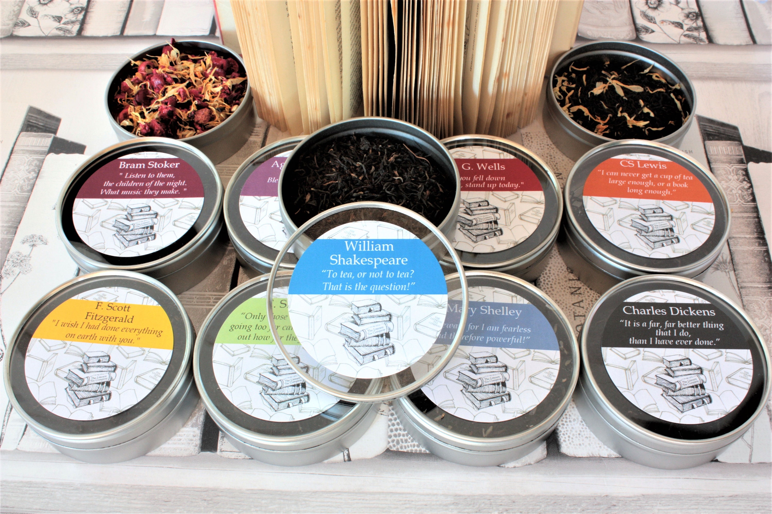 MultiColor Hemingway Tea Storage Tin Coffee, Tea & Espresso Tea