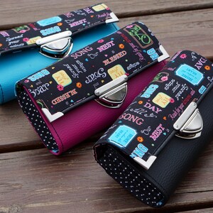 Billetera para mujeres, Billetera para teléfonos inteligentes personalizada, Organizador, Billetera de tela, Billetera larga, Billetera para iPhone, Billetera de cuero vegano, Billetera de embrague
