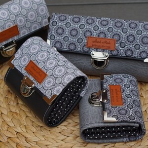 Cartera de mujer hecha a mano, Cartera de teléfono inteligente Mandala, Flor, Cartera de tela, Cartera larga, Cartera de iPhone, Cartera de embrague