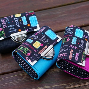 Damen Portemonnaie, Kleines Portemonnaie für Frauen, Damen Portemonnaie, Veganes Leder Portemonnaie, Stoff Portemonnaie, Organizer Portemonnaie, Kreditkartenhalter, Handmade