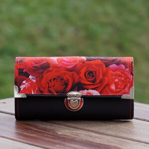 Cartera De Mujer, Cartera De Smartphone, 19x10cm, Cartera Rosa Rosa, Cartera De Tela, Cartera Larga, Cartera De Mujer, Cartera De Cuero Vegano, Monedero