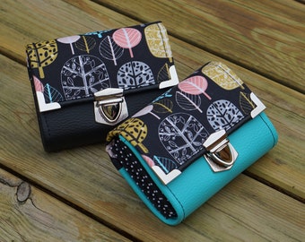 Handmade Womens Wallet, Small Wallet for Womens, Women's Wallet, Vegan Leather Wallet, Fabric Wallet, Organizer Wallet, Credit Card Holder