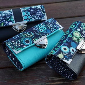 Womens Wallet, Smartphone Wallet, Clutch, Credit Card Holder, Dots Wallet, Cotton Fabric Wallet, Long Wallet, Women's Wallet, Vegan Wallet