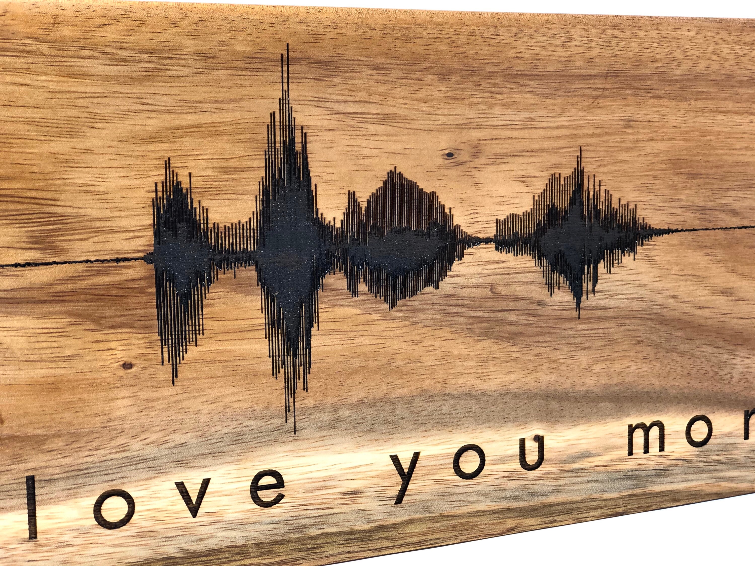 Custom Laser Engraved Sound Wave Art I love you more Etsy