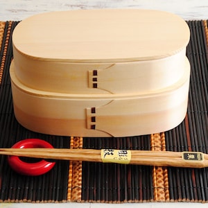 Bento Lunch Box 'Magewappa' double Japanese outlet007