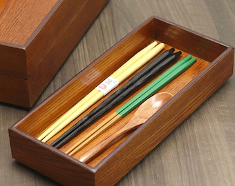 Japanese lacquer wooden cutlery case   _hs-438 210g