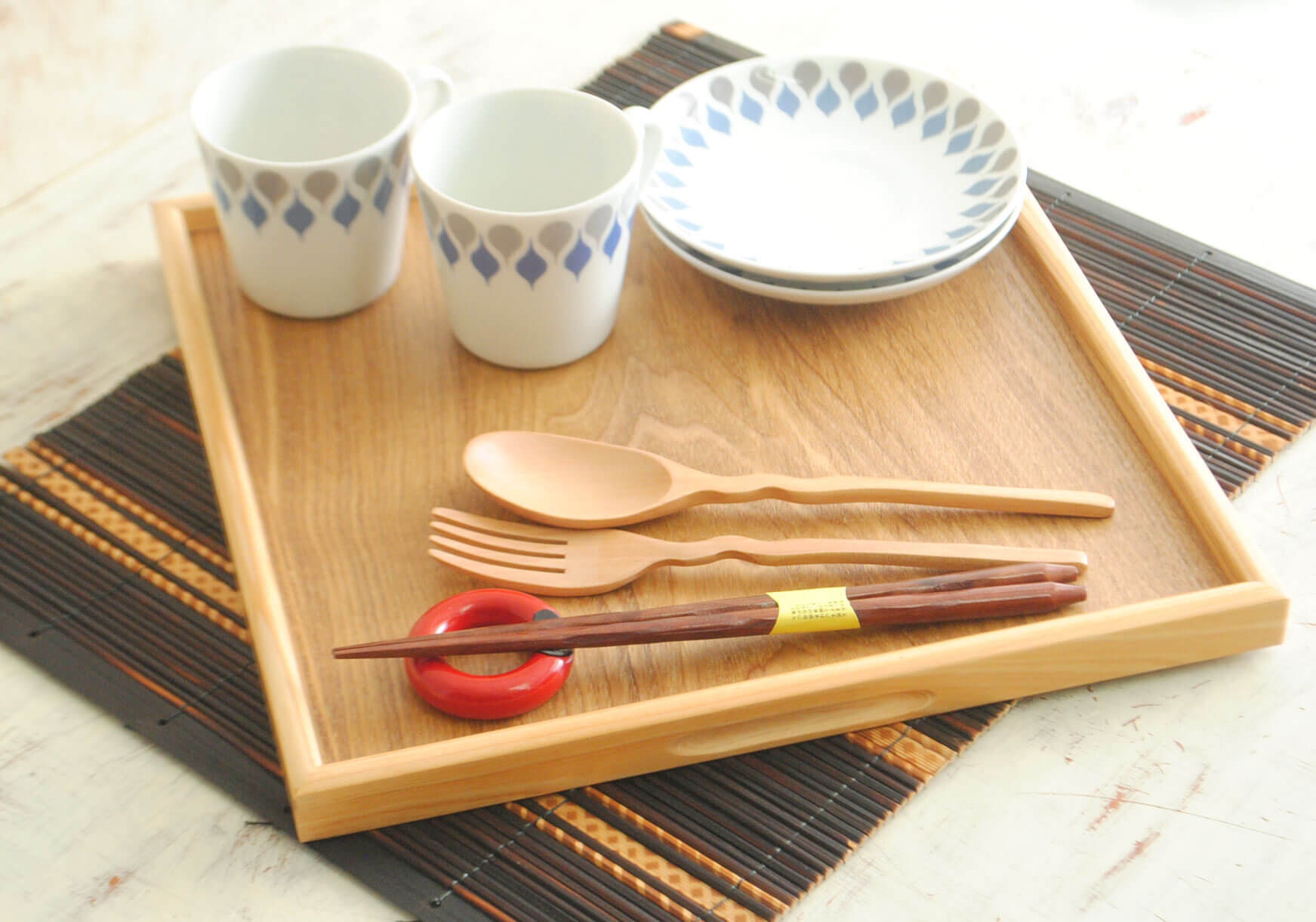 Beautiful Japanese Wood Tray Square Serving Tray 11.8 X Etsy