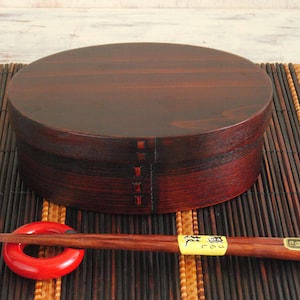 Lunchbox &#39;Magewappa&#39; Japanisch traditionell lackiert Urushi Naturzeder _outlet-003